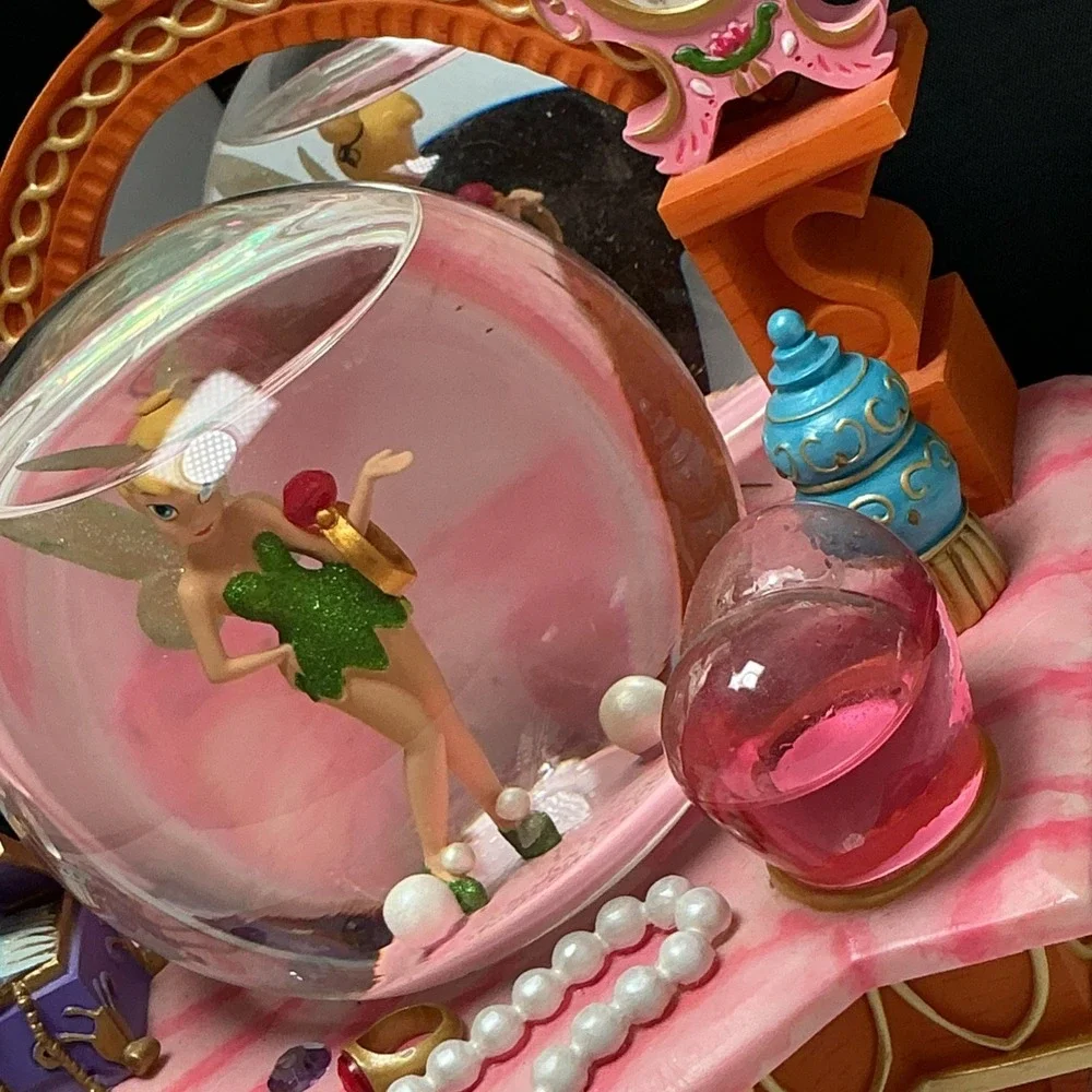 Disney Tinkerbell‎ Snow Globe The Pink Vanity Plays You Can Fly 2002